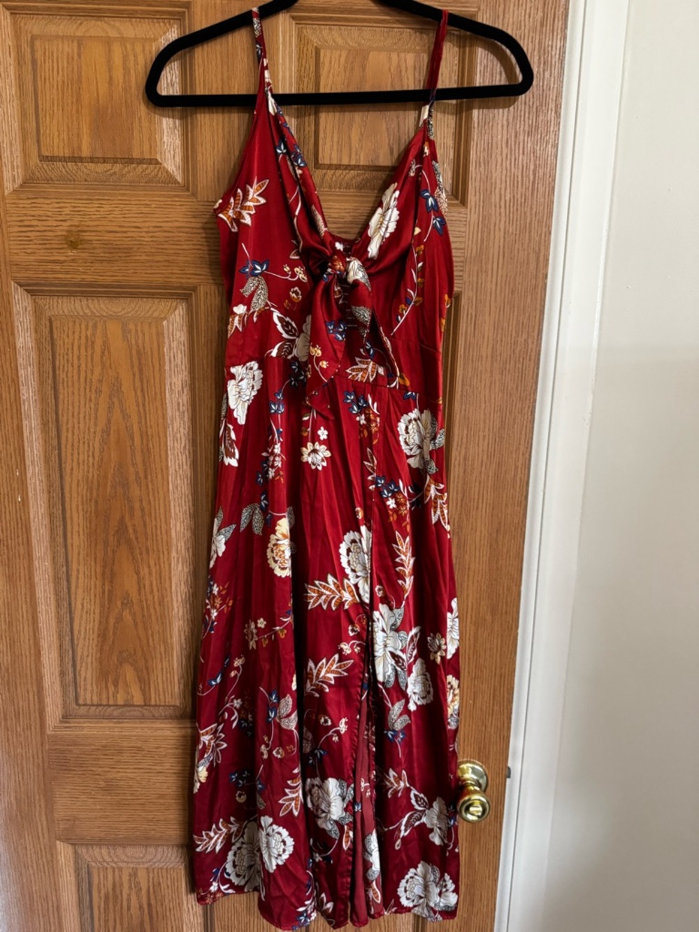 Floral Tie-Front burnt-orange Sundress